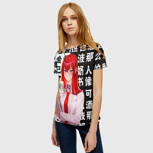 Женская футболка Макисе Курису - Врата Штейна / 3D-принт – фото 3