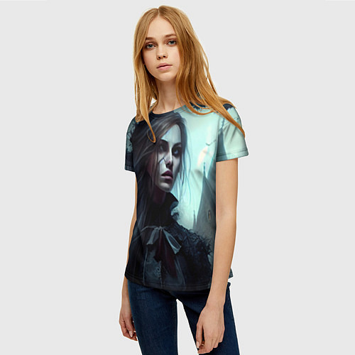 Женская футболка Готическая девушка Гэйлавира / 3D-принт – фото 3