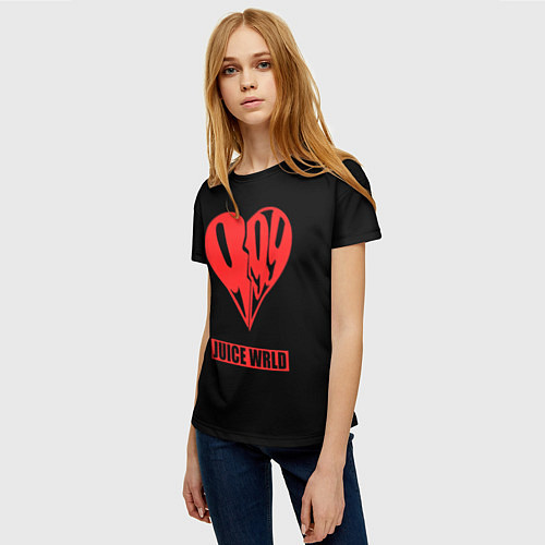 Женская футболка Juice WRLD - heart / 3D-принт – фото 3