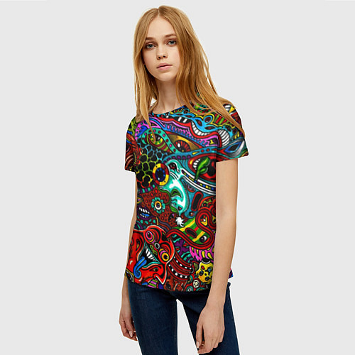 Женская футболка Психоделическая иллюстрация / 3D-принт – фото 3