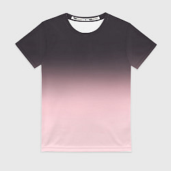 Женская футболка Градиент: от черного к розовому