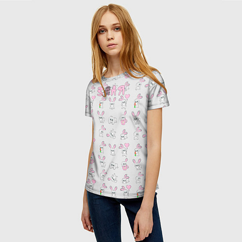 Женская футболка Зая не злая / 3D-принт – фото 3