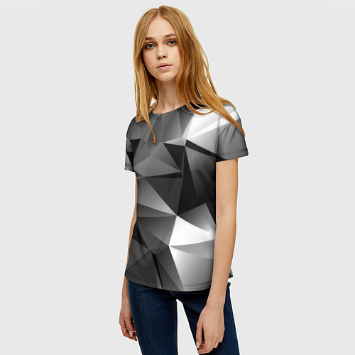 Женская футболка Geometry grey ship / 3D-принт – фото 3