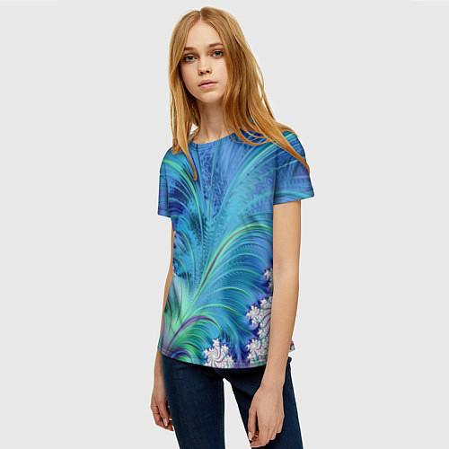 Женская футболка Авангардная фрактальная композиция / 3D-принт – фото 3
