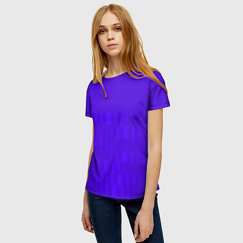 Женская футболка Паттерн в стиле модерн синий тусклый / 3D-принт – фото 3