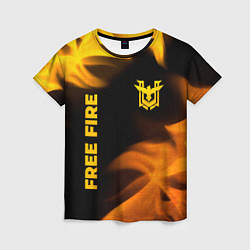 Футболка женская Free Fire - gold gradient: надпись, символ, цвет: 3D-принт