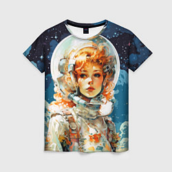 Футболка женская Рыжая девушка космонавт, цвет: 3D-принт