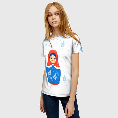 Женская футболка Русская красавица / 3D-принт – фото 3