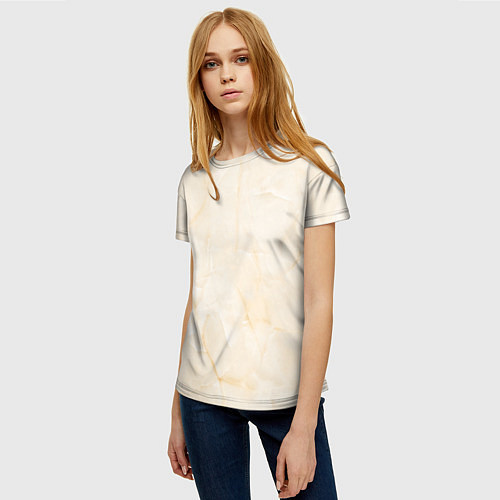 Женская футболка Мрамор / 3D-принт – фото 3