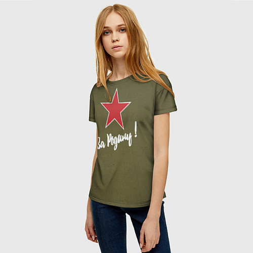 Женская футболка За родину звезда / 3D-принт – фото 3
