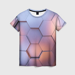 Футболка женская Металлические шестиугольники, цвет: 3D-принт