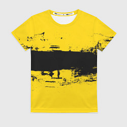 Футболка женская Черно-желтая полоса Cyberpunk 2077, цвет: 3D-принт