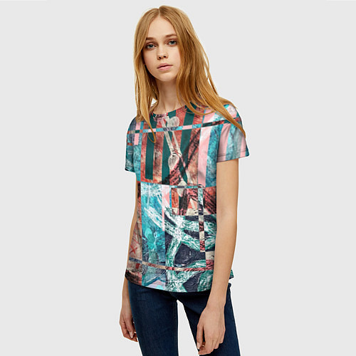 Женская футболка Абстрактная геометрия Флорин / 3D-принт – фото 3