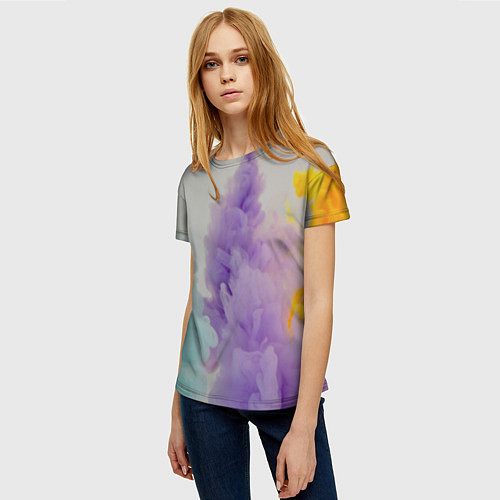 Женская футболка Тёмные дымы / 3D-принт – фото 3
