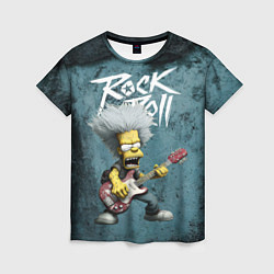 Футболка женская Rock n roll style Simpsons, цвет: 3D-принт