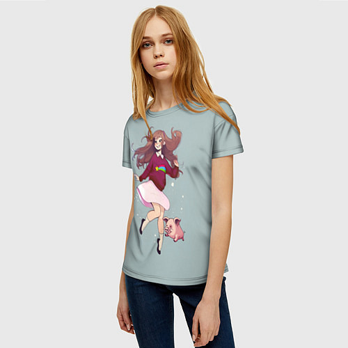 Женская футболка Мeйбл и Пухля / 3D-принт – фото 3