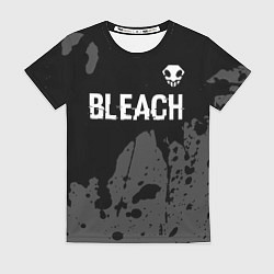 Футболка женская Bleach glitch на темном фоне: символ сверху, цвет: 3D-принт