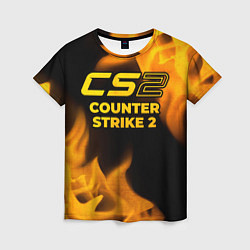 Футболка женская Counter Strike 2 - gold gradient, цвет: 3D-принт