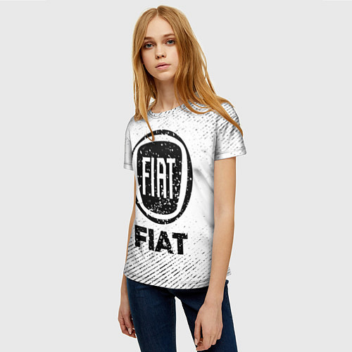Женская футболка Fiat с потертостями на светлом фоне / 3D-принт – фото 3
