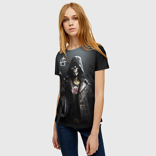 Женская футболка Зомби анархист / 3D-принт – фото 3