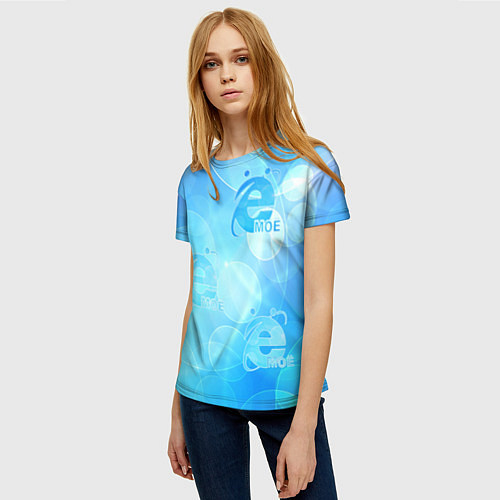 Женская футболка Ё-Моё интернет эксплорер / 3D-принт – фото 3