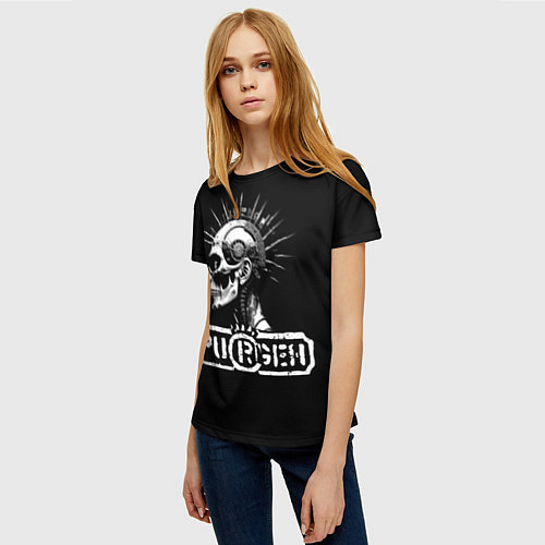 Женская футболка Пурген киберпанк / 3D-принт – фото 3