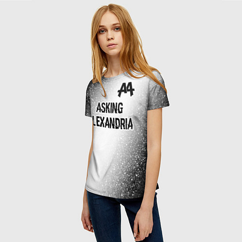 Женская футболка Asking Alexandria glitch на светлом фоне: символ с / 3D-принт – фото 3