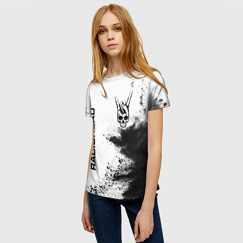 Женская футболка Radiohead и рок символ на светлом фоне / 3D-принт – фото 3