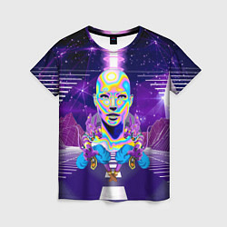 Футболка женская Goddess with two Beerus - vaporwave, цвет: 3D-принт