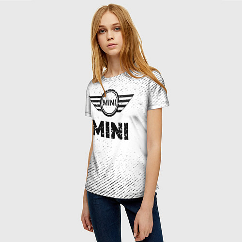 Женская футболка Mini с потертостями на светлом фоне / 3D-принт – фото 3