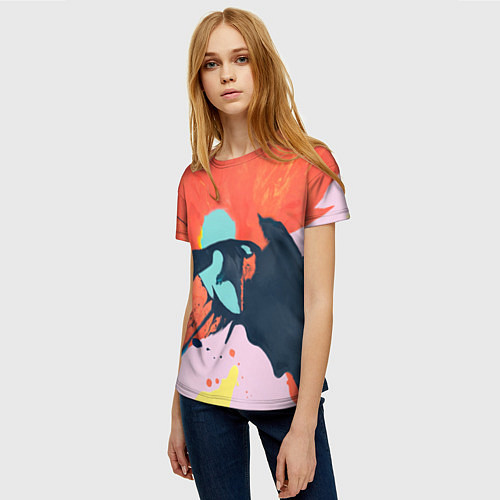 Женская футболка Множество красок живопись / 3D-принт – фото 3