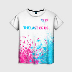 Футболка женская The Last Of Us neon gradient style: символ сверху, цвет: 3D-принт