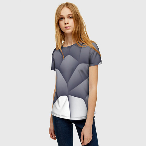 Женская футболка Паттерн из гладких камней / 3D-принт – фото 3
