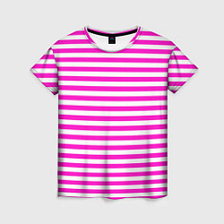 Футболка женская Ярко-розовые полосы, цвет: 3D-принт