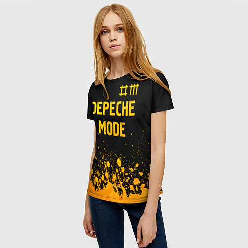 Женская футболка Depeche Mode - gold gradient: символ сверху / 3D-принт – фото 3