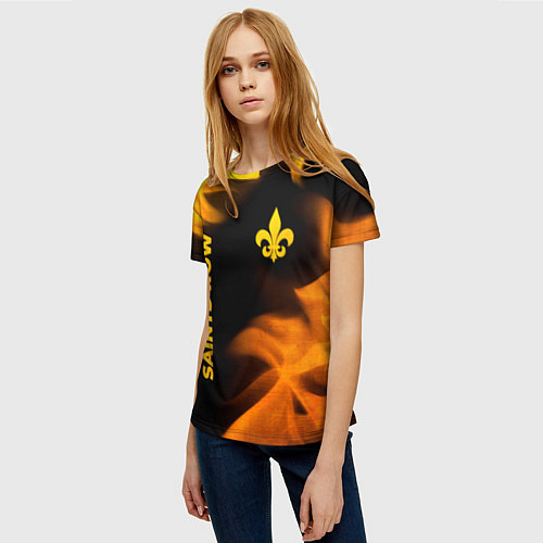 Женская футболка Saints Row - gold gradient: надпись, символ / 3D-принт – фото 3