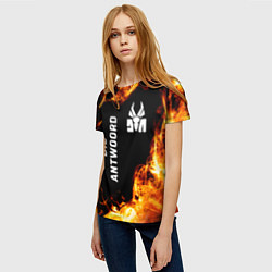 Футболка женская Die Antwoord и пылающий огонь, цвет: 3D-принт — фото 2