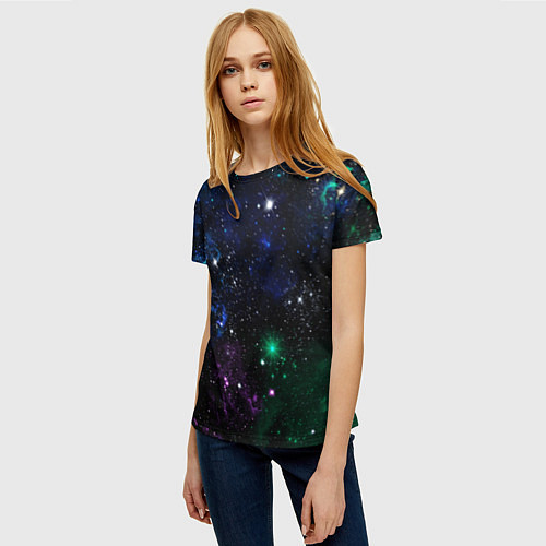 Женская футболка Космос Звёздное небо / 3D-принт – фото 3