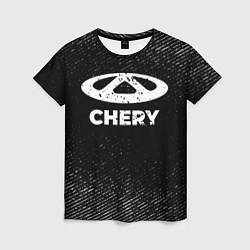 Женская футболка Chery с потертостями на темном фоне