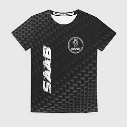 Футболка женская Saab карбоновый фон, цвет: 3D-принт