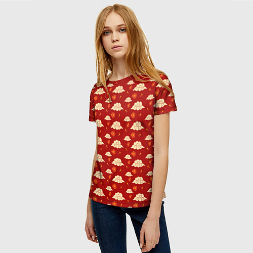 Женская футболка Облака Сакура Звезды / 3D-принт – фото 3