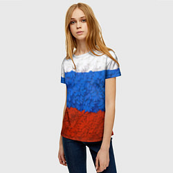 Футболка женская Флаг Российской Федерации из цветов, цвет: 3D-принт — фото 2