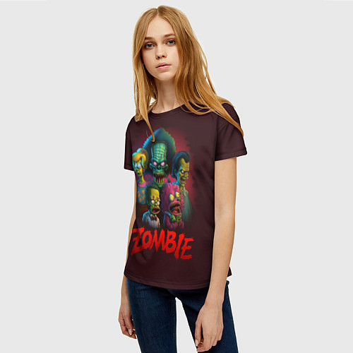 Женская футболка Симпсоны зомби / 3D-принт – фото 3