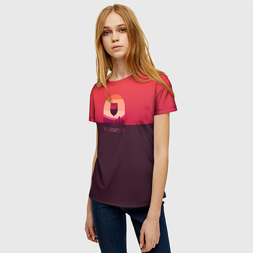 Женская футболка Виноагент / 3D-принт – фото 3