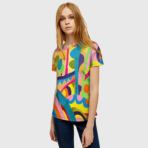 Женская футболка Rainbow Spring / 3D-принт – фото 3