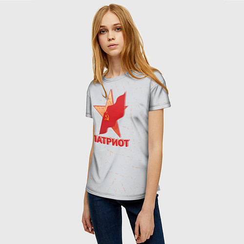 Женская футболка Патриот / 3D-принт – фото 3