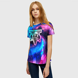 Футболка женская GTA неоновый космос, цвет: 3D-принт — фото 2