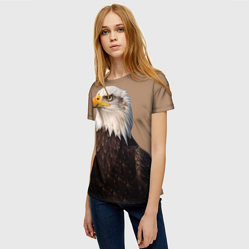 Женская футболка Белоголовый орлан птица / 3D-принт – фото 3