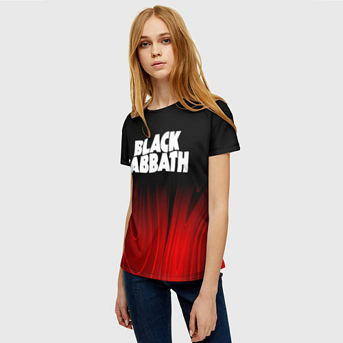Женская футболка Black Sabbath red plasma / 3D-принт – фото 3