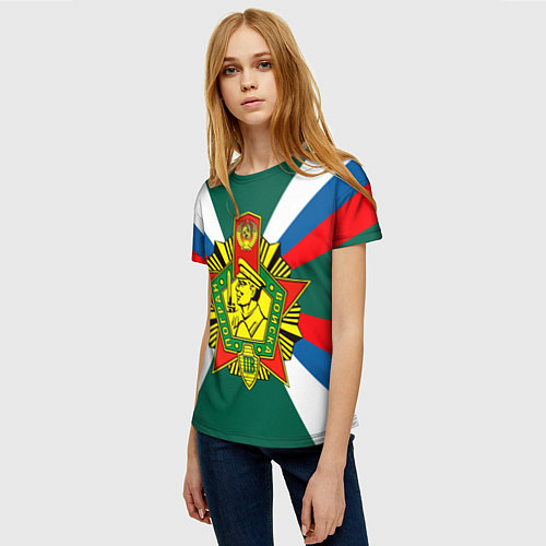 Женская футболка Пограничные войска России / 3D-принт – фото 3